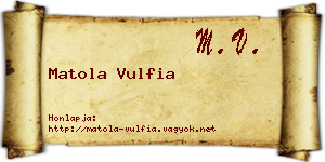 Matola Vulfia névjegykártya